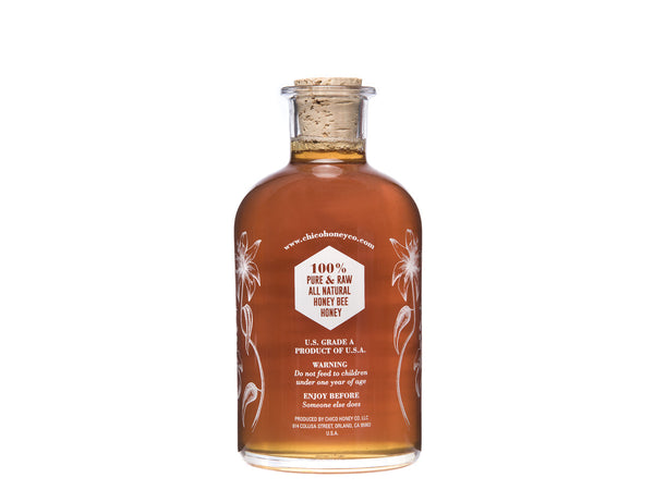 Back of 25oz bottle of Hawaiian Wildflower Honey