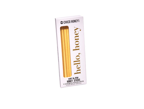 10 pack box of chico honey sticks - front